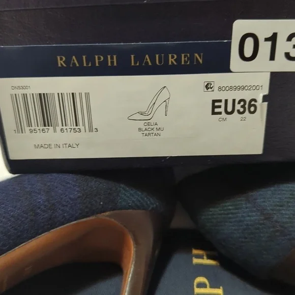 Ralph Lauren Celia Black Watch Tartan Pumps Women's Size 6/36 B Black Mu Tartan. - Picture 10 of 13